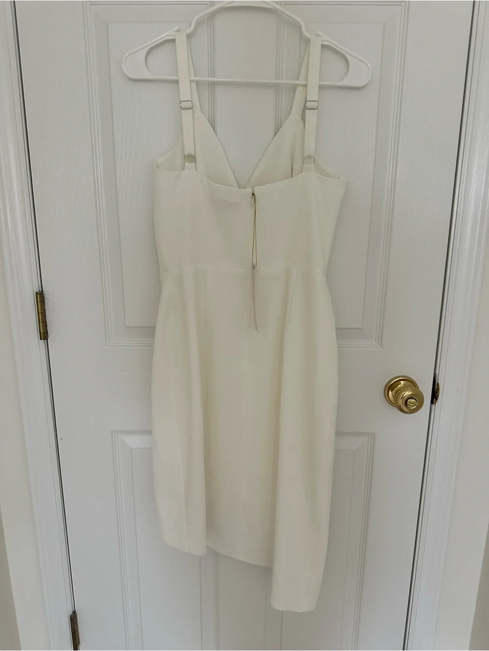Women's Cream Asymmetrical tulip Hem with Spaghetti Strap Dress